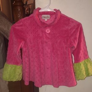 Minky dot little girls outfit